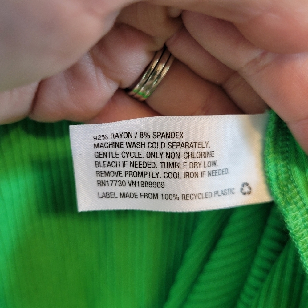 Future Collective Green Ribbed Bodycon Midi Dress - Picture 8 of 8